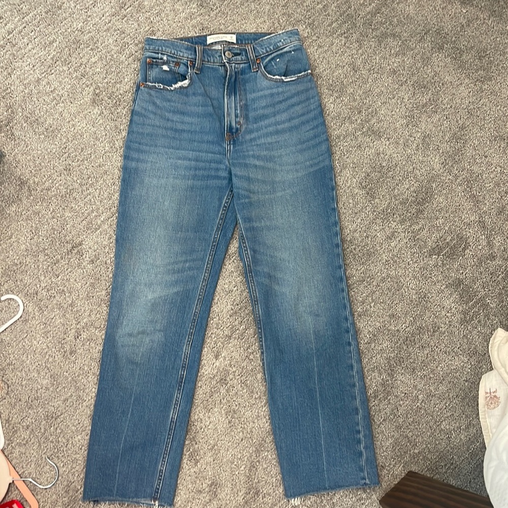 Abercrombie the ankle straight ultra high rise